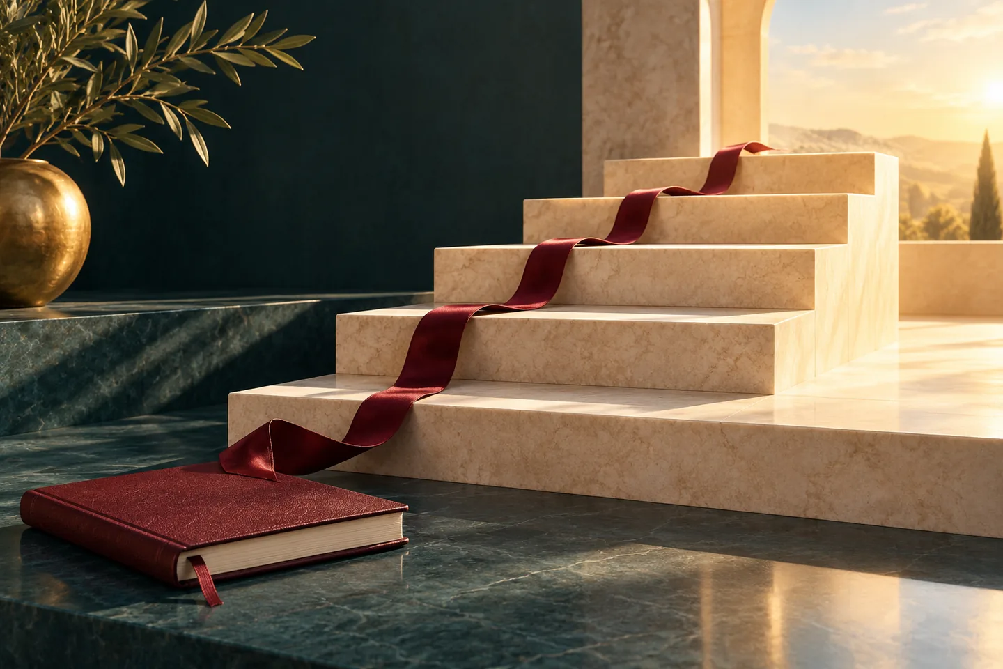Ilustración de una escalera como representación de la mejora de nota